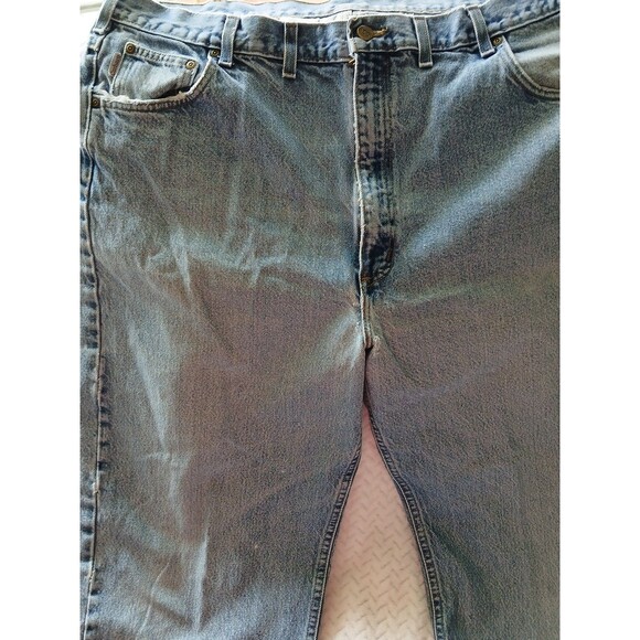 Carhartt Relaxed Fit Men's Straight Jeans Size 44x36 Blue Light Wash Denim - Picture 8 of 16